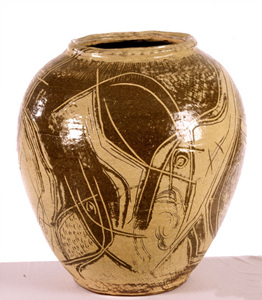 분청상감어문항아리