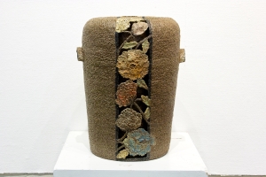 모란꽃 장식 이중 항아리